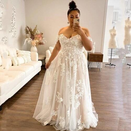 Plus Size Sweetheart Lace Sleeveless Wedding Dress Backless 2021 No Train Illusion Tulle Lace Applique Vestidos De Noiva Custom