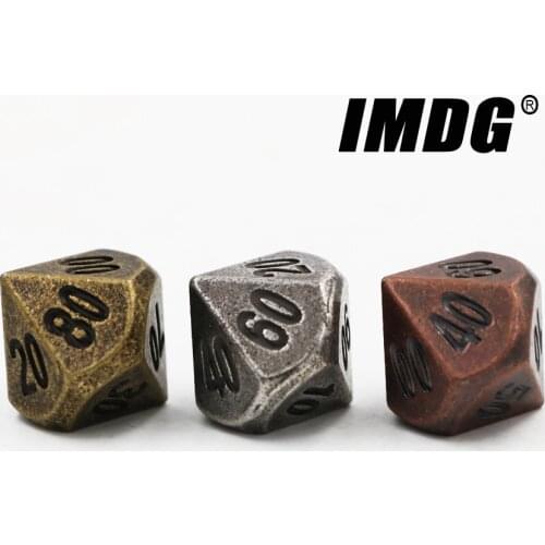 1pcs D10 (00-90) Polyhedron RPG Dice 10-sides Accessories Metal Dice DND Different Color Digital Game Dice