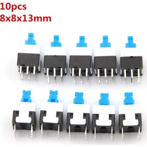 10pcs/lot Square 8x8 6 Pin DPDT Mini Push Button Self-locking Switch Multimeter Switch