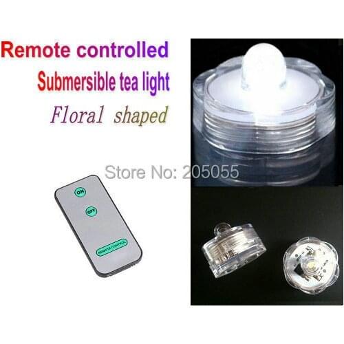 12pcs Remote control submersible LED candle tea light floral tealight w/controller waterproof wedding Xmas Christmas decor-white