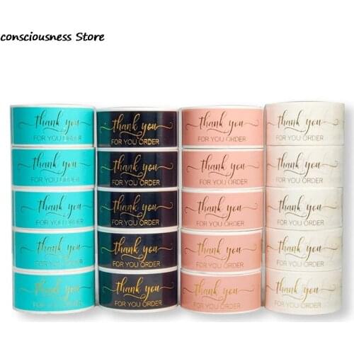 120pcs Rectangular Thank You For Your Order Sealing Sticker Gift Decoration Sticker For Pack Sealing Labels Stationery