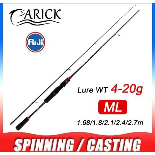 2 Section Baitcasting Lure 4-20g Fishing Rod 1.8/2.1/2.4/2.7m Ultra Light Carbon Fiber Casting Spinning Feeder Fishing Rod Pole