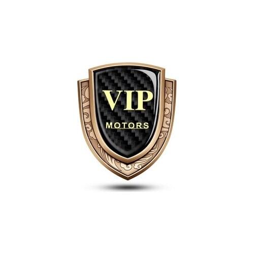 3D Gold Carbon Fiber Metal VIP Club Luxury Auto Trunk Rear Fender Emblems Badge Decal Sticker Car Accessories