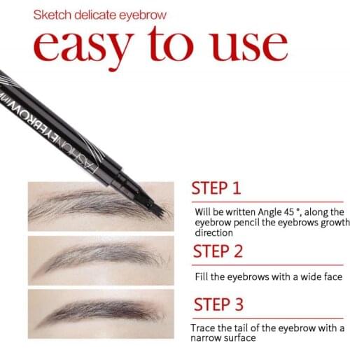 4 Head Fine Sketch Liquid Eyebrow Natural Waterproof Eyebrow Fork Tip Sketch Long-lasting Use For Daily Makeup Beauty Tool TSLM1