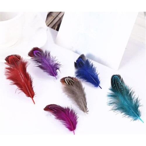 50 Pcs/lot Chicken Feathers 4- 8Cm Stage Feathers DIY Wedding Decoration Elegant Party Clothes Accessories Feathers