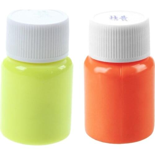2Pcs 20G Glow in the Dark Acrylic Luminous Paint Bright Pigment Party Decoration DIY Orange with Yellow & Golden Yellow