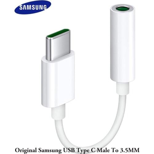 For SAMSUNG Type-C to 3.5mm AUX Headphones Adapter For SAMSUNG NOTE 10 Plus A90 A80 A60 Type C To 3.5 Jack Earphone Audio cable