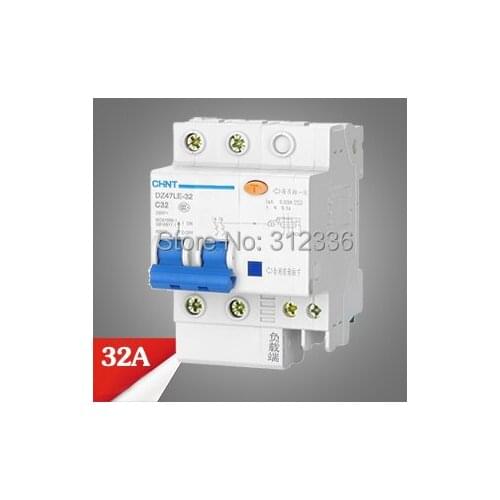 Free Shipping Two years Warranty NXBLE-32 DZ47LE-32 C32 2P 32A 2 pole ELCB RCD earth leakage circuit breaker residual current