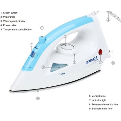 Free Shipping Portable 220v Steam Iron 5 Gears For Silk Cotton Clothes Spray Mini Househould Steams EU Plug Iron