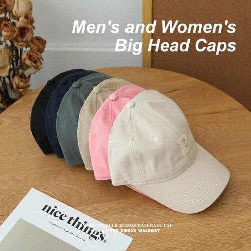 Big Head Women Plus Size Baseball Cap Autumn Winter Outdoor Soft Top Sunscreen Hat Men Cotton Unisex Sports Cap 56-60cm 60-65CM