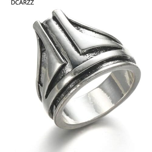 DCARZZ Movie Star Boba Fett Helmet Rings Mandolorian Bounty Hunter Black Knight Metal Punk Jewelry Charm Quality Ring Men Gift