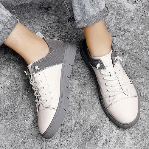 Top layer cowhide casual fashion all-match leather shoes handmade shoes sneakers
