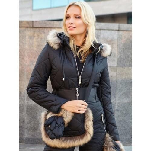 Ski Jumpsuit Women Winter Outerwear Ski Overalls Elastic Waist Zipper Outfit One Piece Snowboard Suit Fur Collar Hooded Snowsuit