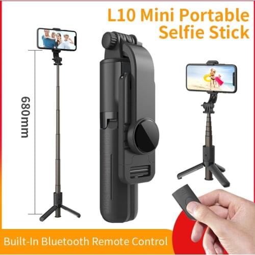L10 Mini Portable Selfie Stick With Monopod Tripod For iPhone 12 Pro Max Suitable Huawei Xiaomi Gimbal Smart phone