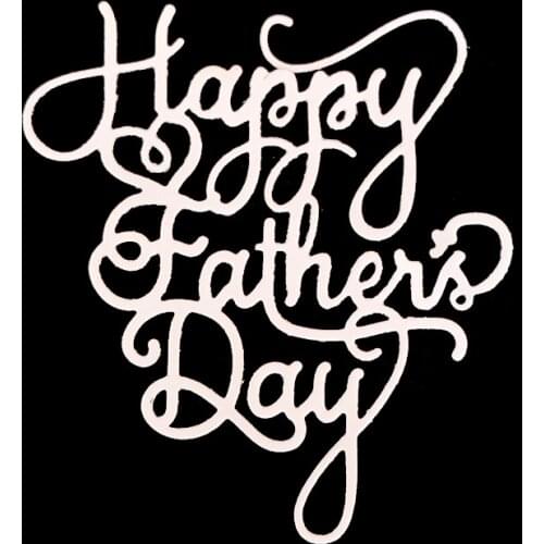 Miss Vintage Happy Fathers Day Metal Cutting Dies Word Letter Cut Die Mold Decoration Scrapbook Paper Craft Knife Stencils