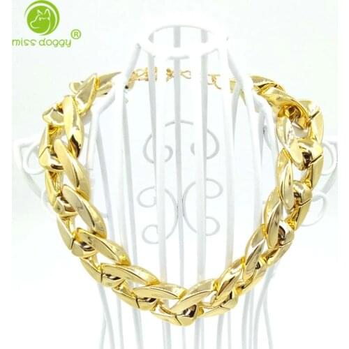 27CM/35CM/45CM Pet Dog Collars Luxury Gold Bling Bling Puppy Dog Cat Necklace Collar Accessories for Small Chihuahuas 10A