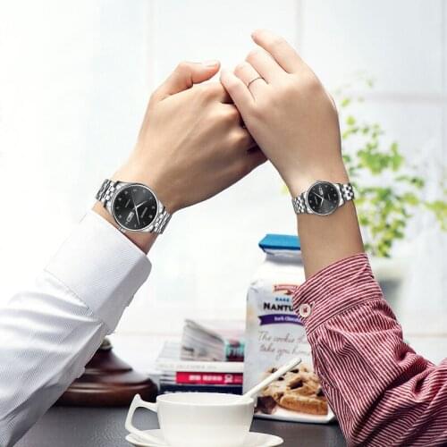 Couple watch Xinqite Quartz Watch Top Brand Luxury Stainless Steel Waterproof Clock For Lovers Relogio Masculino