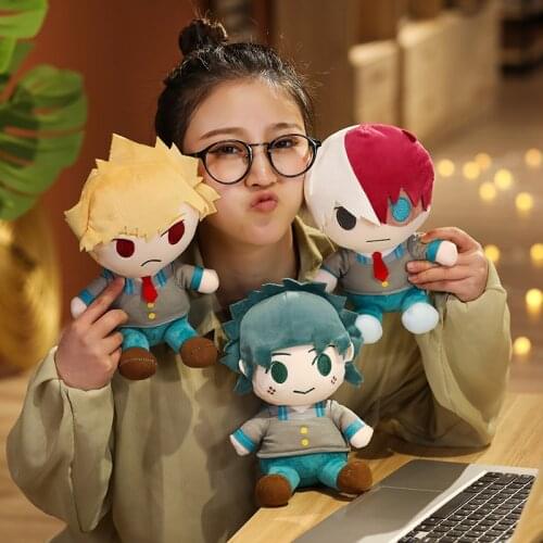 25CM Cartoon Stuffed Figure Dolls Anime My Hero Academia Plush Toys Boku Yoh Asakura Katsuki Bakugo Shoto Toooroki Pillow Gifts