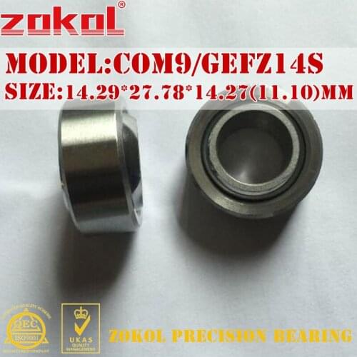 ZOKOL bearing COM9 COM9T GEFZ14S Maintenance Free Plain Bearings 14.29*27.78*14.27(11.10)mm