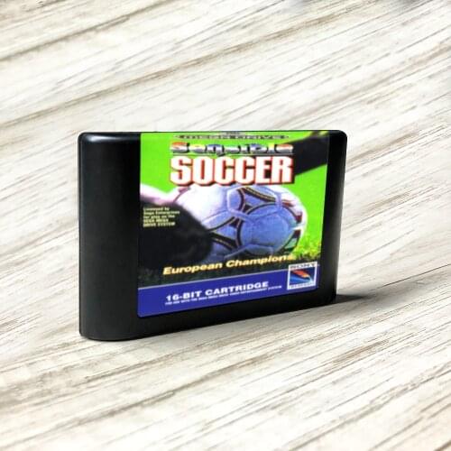Sensible Soccer - EUR Label Flashkit MD Electroless Gold PCB Card for Sega Genesis Megadrive Video Game Console
