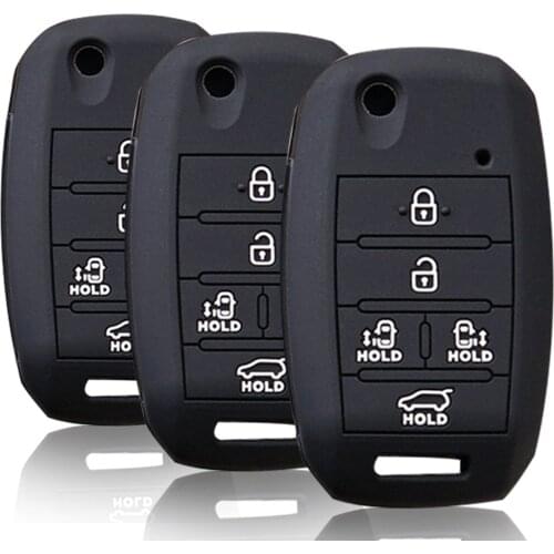 For Kia Sorento Silicone Car Key Cover Case for KIA Grand Carnival 2019 Sorento Sedona Flip Folding Remote Key Holder Key Chains