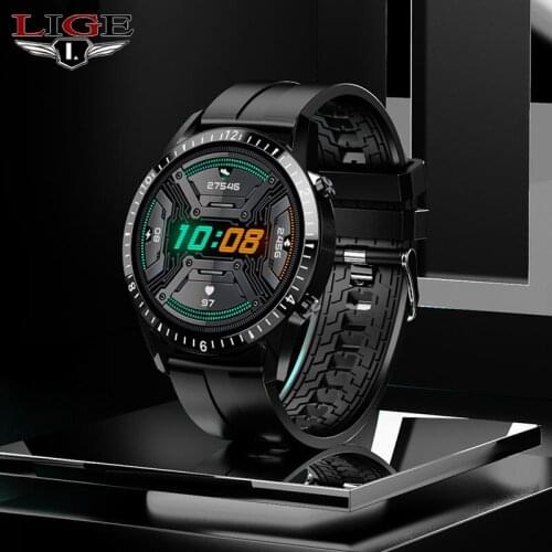 LIGE Bluetooth Call Smart Watch Men Sports Fitness Heart Rate Blood Pressure Waterproof Music Smart Watch Women for Android ios