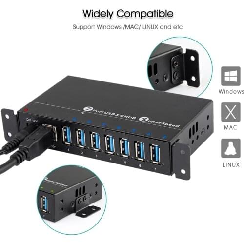 Super Speed 7 PORTS USB 3.0 Hub usb разветвитель Super Speed With Adapter 5Gbps For PC Laptop Notebook