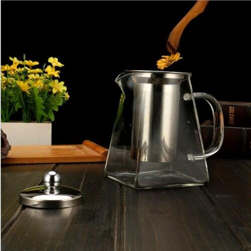 Heat Resistant Glass Teapot With Stainless Steel Tea Infuser Filter Flower Tea Kettle Kung Fu Tea Set Filter Baskets