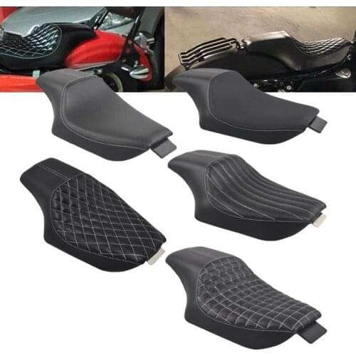 Motorcycle PU Leather Two Up Driver Front Rear Passenger Seat For Harley Sportster XL iron 883 1200 48 Forty-eight 2004-2016
