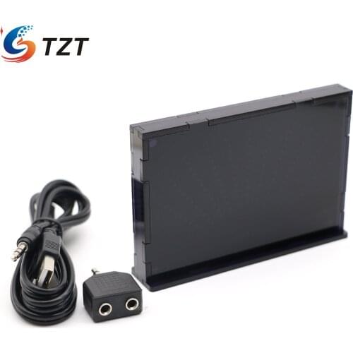 TZT ASK11 LED Music Audio Spectrum Display VU Meter Fan-shaped Pointer Level Indicating Amplifier with Case