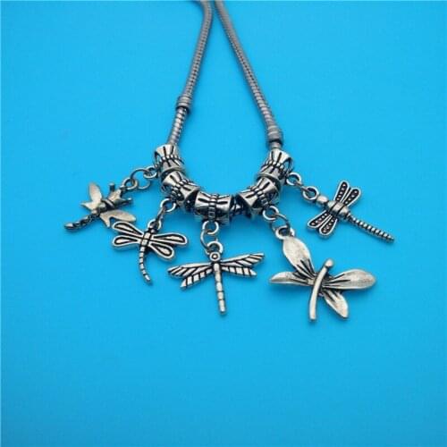 Vintage Silver Mixing Dragonfly Charms Pendant For Jewelry Making Findings Bracelets Handmade Accessories DIY Gifts HOT D125