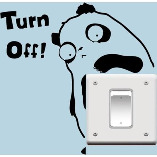 Funny Panda Turn Off Switch Stickers Wall Stickers Hello Sleeping Panda Home Decor Bedroom Parlor Decor or Kid Gift