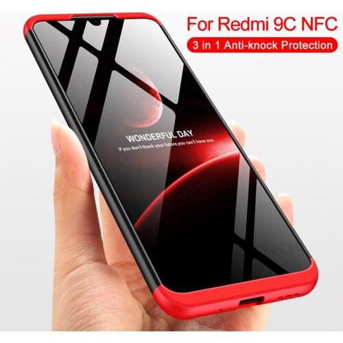 360 Degree Protection Cover Case For Xiaomi Redmi 9 9A 9C NFC Case Armor Anti-knock Hard Matte back Cover For Redmi 9 9A 9C NFC