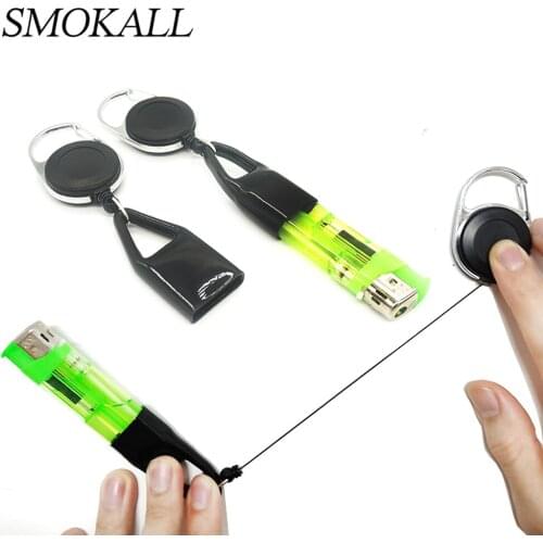 30Pcs Lighter Holder Sleeve Clip With Retractable Keychain Regular Size Silicone Lighter Protective Cover Matches Smoking Access