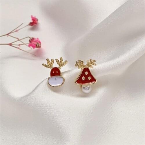 New Hot Elk Christmas Tree Cartoon Bell Santa Claus Stud Earrings For Women Fashion Jewelry Pendientes Boucle d'oreille