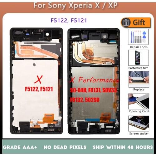 For Sony Xperia X/X Performance F5122 F5121 SO-04H F8131 SOV33 F8132 502SO LCD screen assembly with front case touch glass