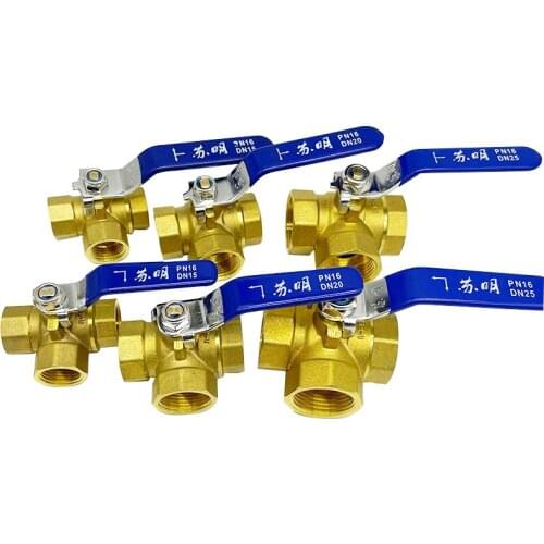 1/4" 3/8" 1/2" 3/4" 1" BSPP Equal Female Brass Tee 3 Ways L-Port T-Port Ball Vavle Water Gas Oil Home Garden