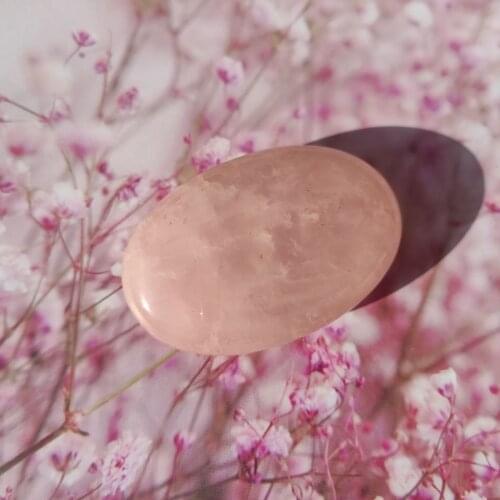 1pcs Natural Rose Quartz Crystal Palm Tumbled Stone Healing Specimen Massage Pink Natural Quartz Crystals