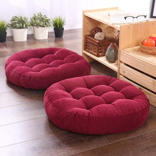 1PCS Solid Japan Cushion Cattail Hassock Seat Pad Coccyx Orthopedic Pad Chair Back Cushion Round Thickened Floor Mat Pouf Futon
