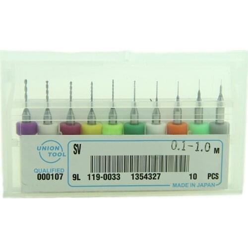 10Pcs 0.1mm to 1.0mm PCB Print Circuit Board Carbide Micro Drill Bits Set Tool