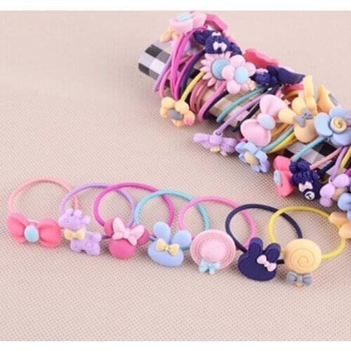 10pcs Cute Princess Headwear Elastic Hair Bands Girls Sparking Mini Baby Headdress Tie Gum Ropes Hair Accessories