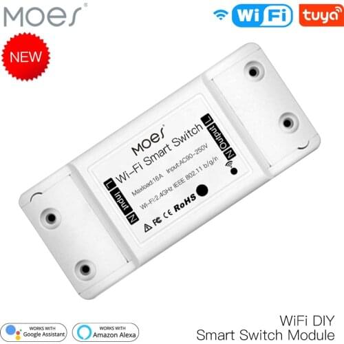 16A DIY WiFi Smart Light Switch Universal Breaker Timer Smart Life APP Wireless Remote Control Works with Alexa Google Home