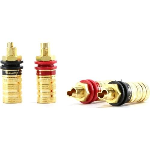 2pcs/set 838S-G pure copper gold plated plug coaxial audio cable plug HIFI HI-END audio signal plug