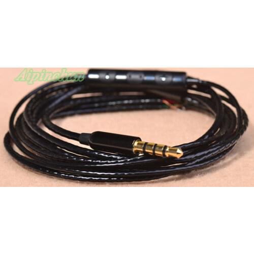 Aipinchun 3.5mm 4-Pole Jack DIY Earphone Audio Cable with Mic Controller Repair Replacement Headphone Wire Cord AA0236