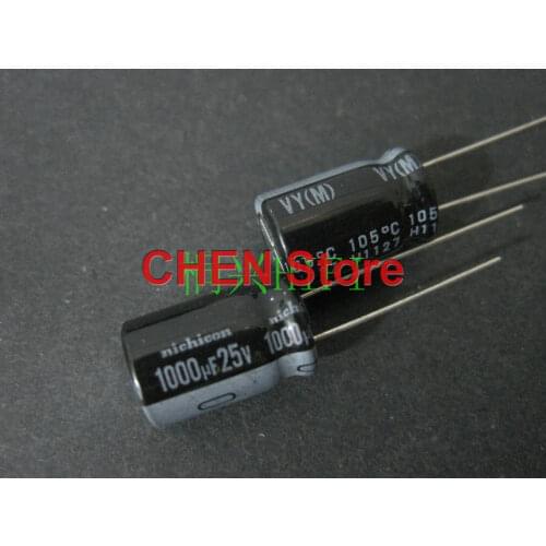 20PCS/50PCS NICHICON VY 25V1000UF 10X16MM Aluminum Electrolytic Capacitor vy 1000uF/25v 105 degrees 1000uf 25v