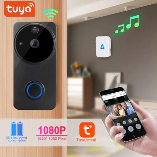 WiFi Smart Video Doorbell Tuay Smart Wireless WiFi Security Door Bell Visual Recording Home Monitor Night Vision Intercom door