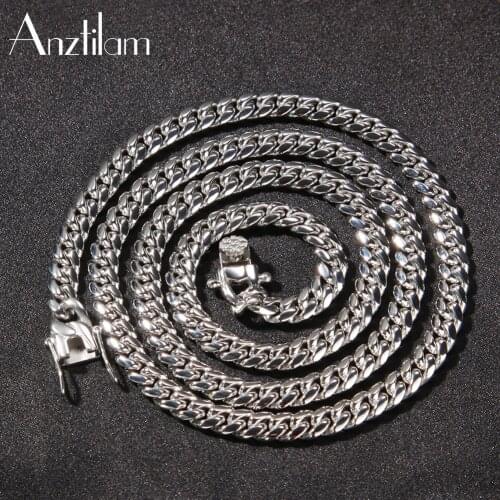 6mm Hip Hop High-End 316L Stainless Steel Cuban Link Chain Necklaces for Men Rapper Fashion Choker Jewelry Drop Shipping