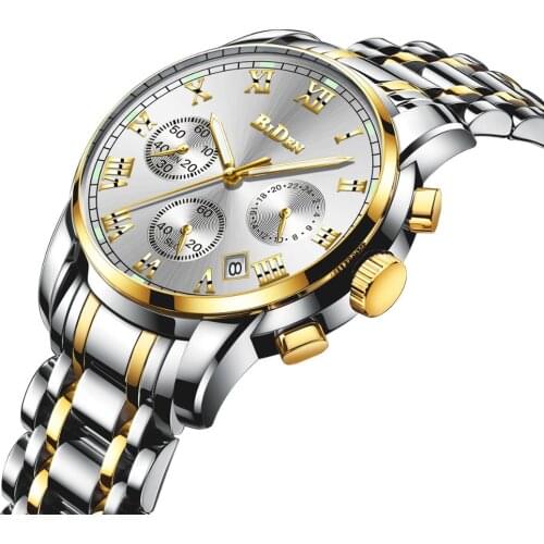 BIDEN brand New Luxury Mens watch multifunctional 6 needle single calendar waterproof business quartz mens watch Relogio Dire