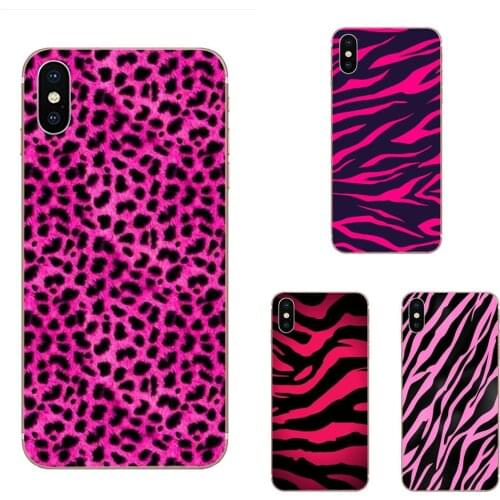 Black And Pink Leopard For iPhone SE2020 11 Plus Pro X XS Max XR 8 7 6S SE 4S 5 5C 5S Transparent Coque Phone Cover Case