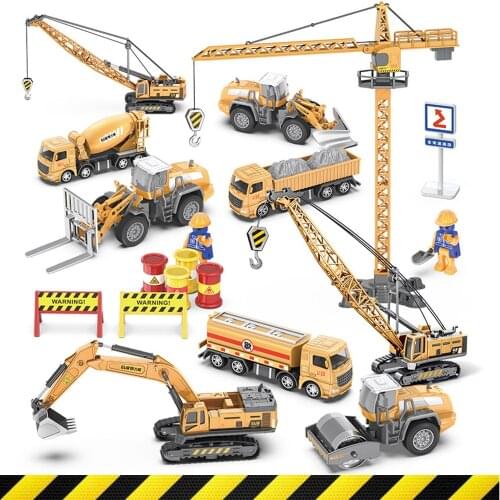 Childrens Alloy Engineering Car Vehicle Model Toys Mixer Truck Excavator Boys Girl Imitation Inertia For Kids Classic Toy Gift